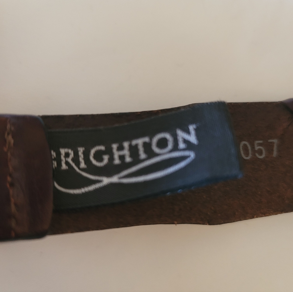Brighton Brown Leather Belt with Silver Buckle - 36 - Picture 2 of 7